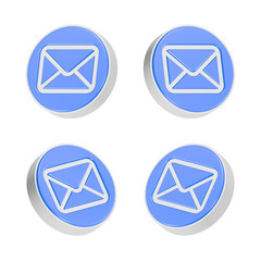 Poster - mail 3d symbol realistic bubble icon	