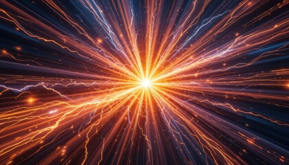 Poster - Abstract Explosion of Light with Dynamic Lines and Energy Effects