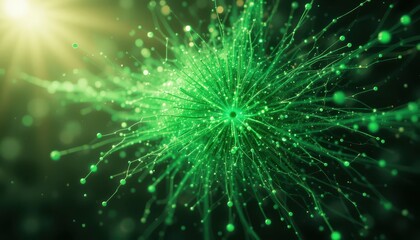 Poster - Abstract Green Energy Representation with Floating Particles and Light