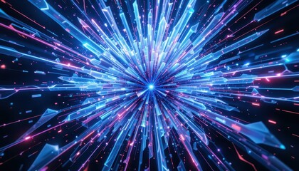 Poster - Bright Abstract Digital Background with Radiant Light Effects