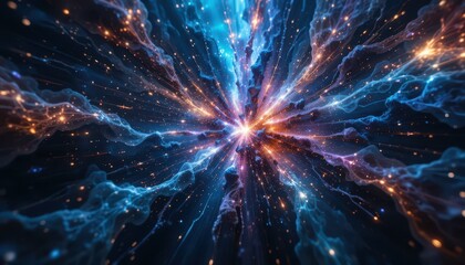 Poster - Stunning Cosmic Explosion with Vibrant Colors and Starlight Effects