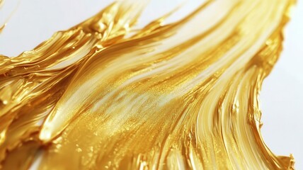 Poster - Dynamic interplay of energetic and white paint, forming swirling patterns and gold splashes against a textured backdrop