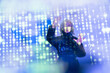 © ADDICTIVE STOCK - Elderly asian woman explores the virtual metaverse world