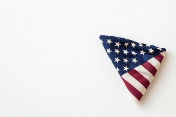 Poster - simple american flag folded into triangle on white background