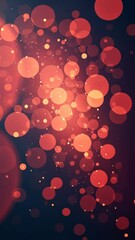Poster - A pink background with many small red circles. The circles are scattered all over the background. The background is dark blue