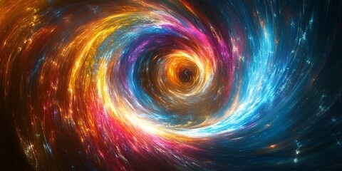 Poster - Swirling Vortex of Light and Energy, Abstract Background, Colorful and Vibrant Design