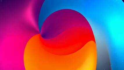 Poster - A colorful background with a red spot in the middle. The background is blue and orange. There are some red dots in the background