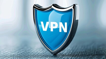 Poster - Online security shield representing the importance of using AI and VPN for safe internet browsing