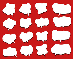 Poster - set of vector speech bubble labels. conversation design elements drawn using hands