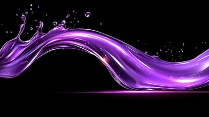 Poster -   A purple wave on a black background with a white center and a white spot on a black background