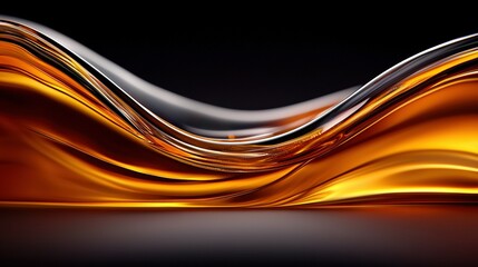 Poster -   A close-up photo of a liquid wave on black with a mirror-like reflection at its base