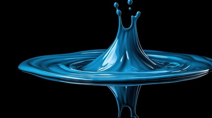 Poster -   Water Drop on Black Background | Water Drop on Black Background
