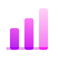 Poster - Dynamic pink gradient bar chart icon for analytics and business design concept
