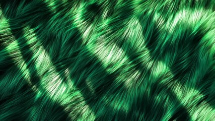 Poster - Green and white abstract furry texture with dynamic lighting effects