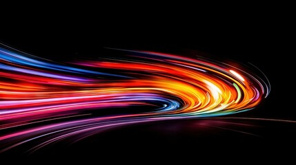 Poster -  A monochromatic canvas with a vibrant spiral emanating from the focal point on the right side of the picture
