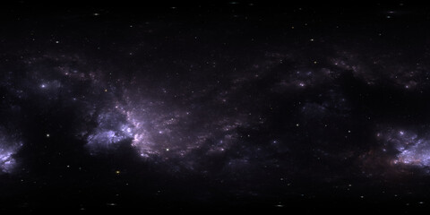 Wall Mural - 360 degree space nebula. giant interstellar cloud with stars, equirectangular projection, environmen