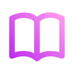 Aufkleber - Open pink gradient book icon for education and knowledge design concept
