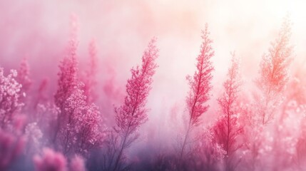 pink flowers in the morning