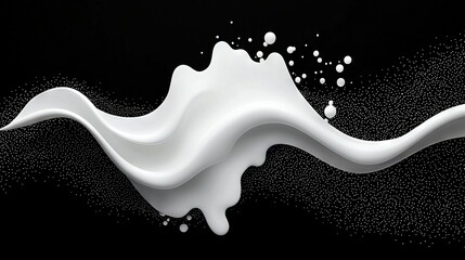 Poster -   A white liquid spills from a dark bottle, forming bubbles