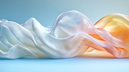 Poster -   A close-up of an orange and white object on a blue backdrop, featuring an orange centerpiece