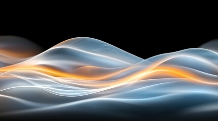 Poster -   Black background with wave of light in the center