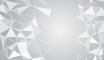 Fototapete - Modern minimalist design is perfect for tech, business and digital projects. Abstract geometric background with low poly triangle shapes in grey and white tones.