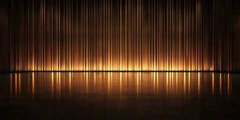 Poster - Elegant backdrop illuminated with a golden glow, creating a sophisticated atmosphere with reflections wallpaper background