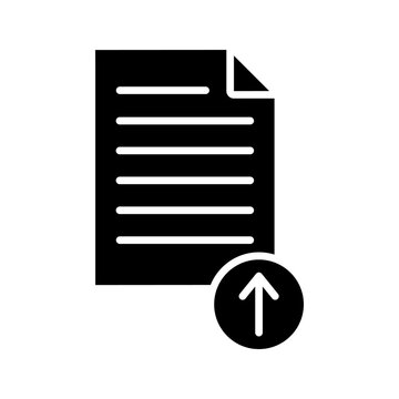 Upload document file icon on white background. Vector illustration