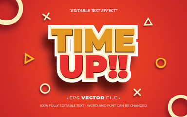 Leinwandbilder - Time Up Game 3d text effect editable vector