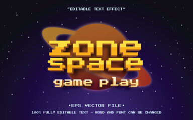Poster - Zone Space 3d text effect editable game title style