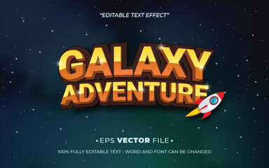 Poster - Galaxy Adventur 3d text effect editable game title style