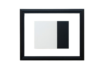 Poster - A black frame surrounds a white and black rectangle on a black background in a studio shot