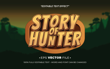 Poster - Story of Hunter 3d text effect editable game title style