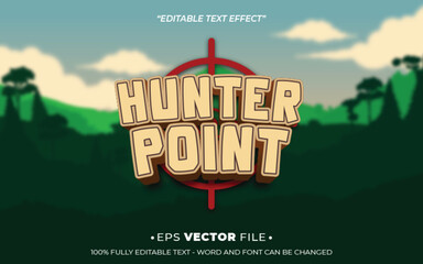 Poster - Hunter Point 3d text effect editable game title style