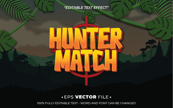 Hunter Match 3d text effect editable game title style