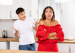 © JackF - Domestic quarrel of a young family in the kitchen