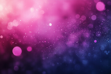 Poster - Abstract Pink and Blue Galaxy Background with Bokeh Lights and Glitter