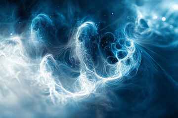 Fototapete - Abstract Swirls of Light Blue Energy Flowing in a Dreamlike Pattern