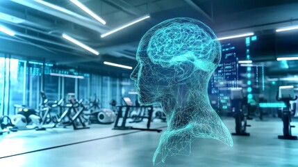 Poster - Futuristic rehab center featuring cutting-edge neural tech and healthcare innovations