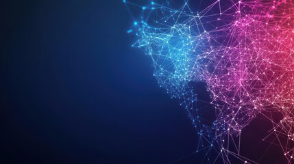 Aufkleber - Abstract map of the middle east, concept of global network and connectivity of the middle east, data transfer and cyber technology, information exchange and telecommunications