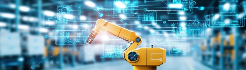 Fototapete - Autonomous Robots in Modern Warehouse
