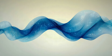 Poster - Flowing blue waves embodying the essence of Aquarius in a minimalist illustration style
