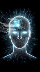 Poster - Futuristic neural implant technology concept showcasing advanced health innovations