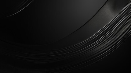 Poster - Silky Smooth Black Texture Wallpaper with Subtle Curved Lines