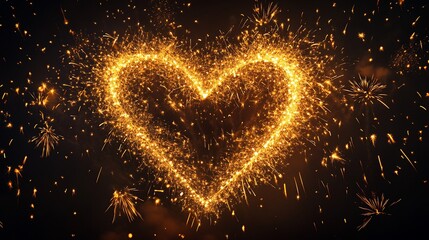 Poster - Sparkling Heart: A Symbol of Love and Celebration in Dazzling Light