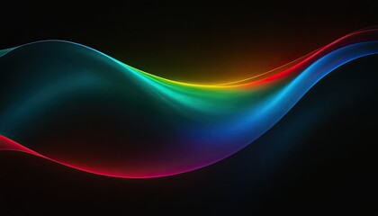 Poster - Abstract background with rainbow coloured flowing waves
1