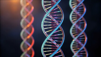 Poster - Abstract Biotech Design of Human Strands in Vibrant Colors and Patterns