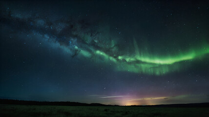 Wall Mural - Northern Lights Dancing Across the Night Sky