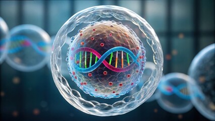 Poster - Intricate Genetic Cell Structure with Biotech Potential in close-up