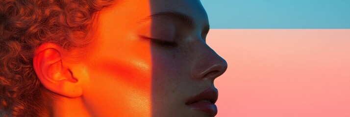 Aufkleber - Vibrant Emotional Wellness Chromatic Profile Explores Mindful Self-Care for Gen Z Aesthetic in Wellness-Tech Visual Storytelling
